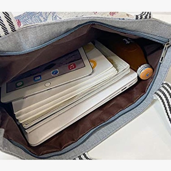 NEW “Happy Cat” Large Canvas Zip Tote Shopper Bag Cute Kittens Vintage Style - Picture 6 of 12